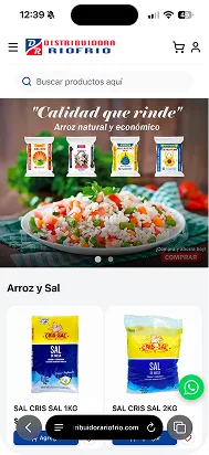 Tienda en línea de Río Frío en móvil